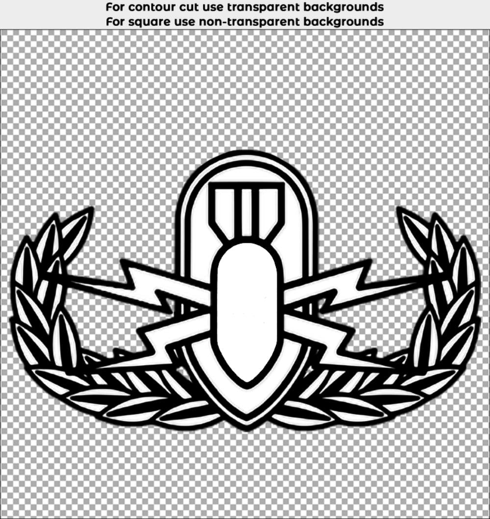 6 inch EOD Basic Boi Badge Clear Kiss Cut Sticker