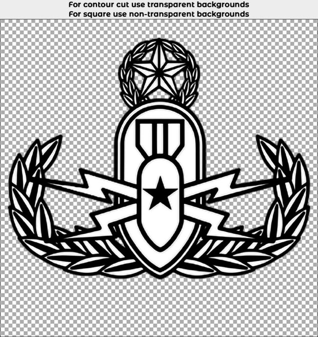 6 inch EOD Master Badge Clear Kiss Cut Sticker