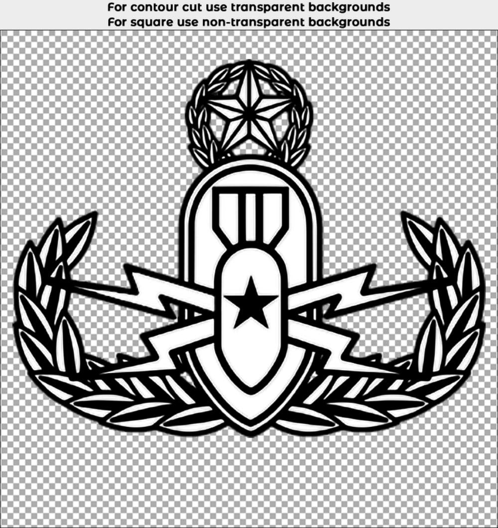 6 inch EOD Master Badge Clear Kiss Cut Sticker