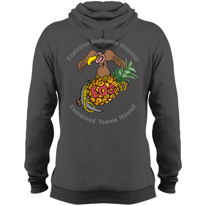 Grey Hawaii Letters PC78H Port & Co. Core Fleece Pullover Hoodie - Explosive Designs LLC